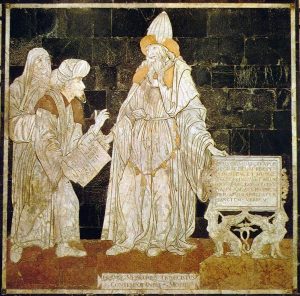 Hermes Trismegistos, mozaika na posadzce w Katedrze w Sienie. 